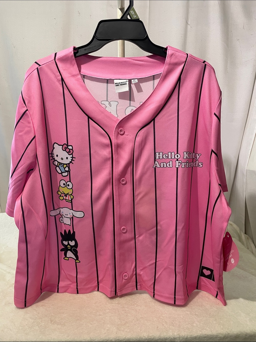 NEW Hello Kitty Pink Striped Button-Front Shirt